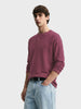 Men's Purple Regular Fit Solid Casual T-Shirt