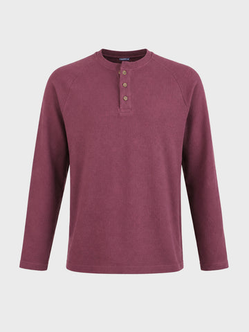 Men's Purple Regular Fit Solid Casual T-Shirt