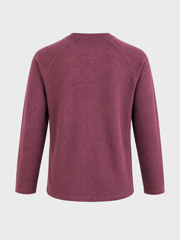 Men's Purple Regular Fit Solid Casual T-Shirt