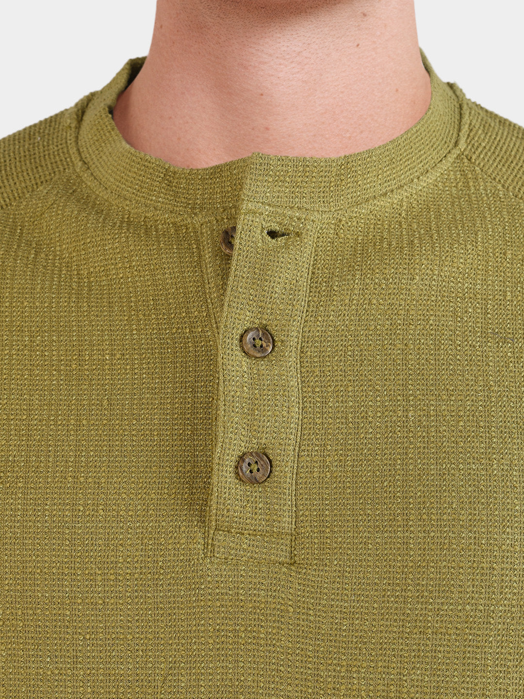 Men's Green Regular Fit Solid Casual T-Shirt