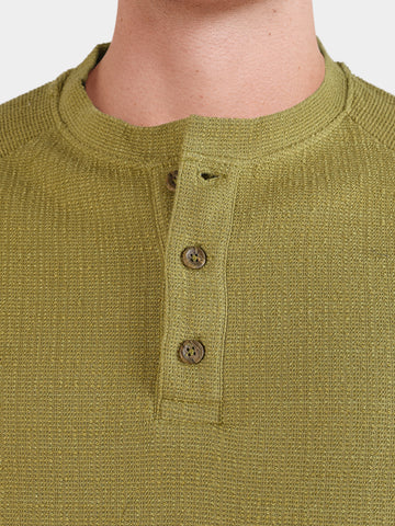 Men's Green Regular Fit Solid Casual T-Shirt
