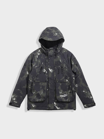 Men's Green Regular Fit Printed Casual Jacket