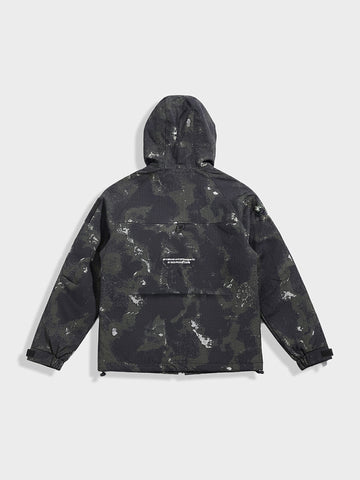 Men's Green Regular Fit Printed Casual Jacket