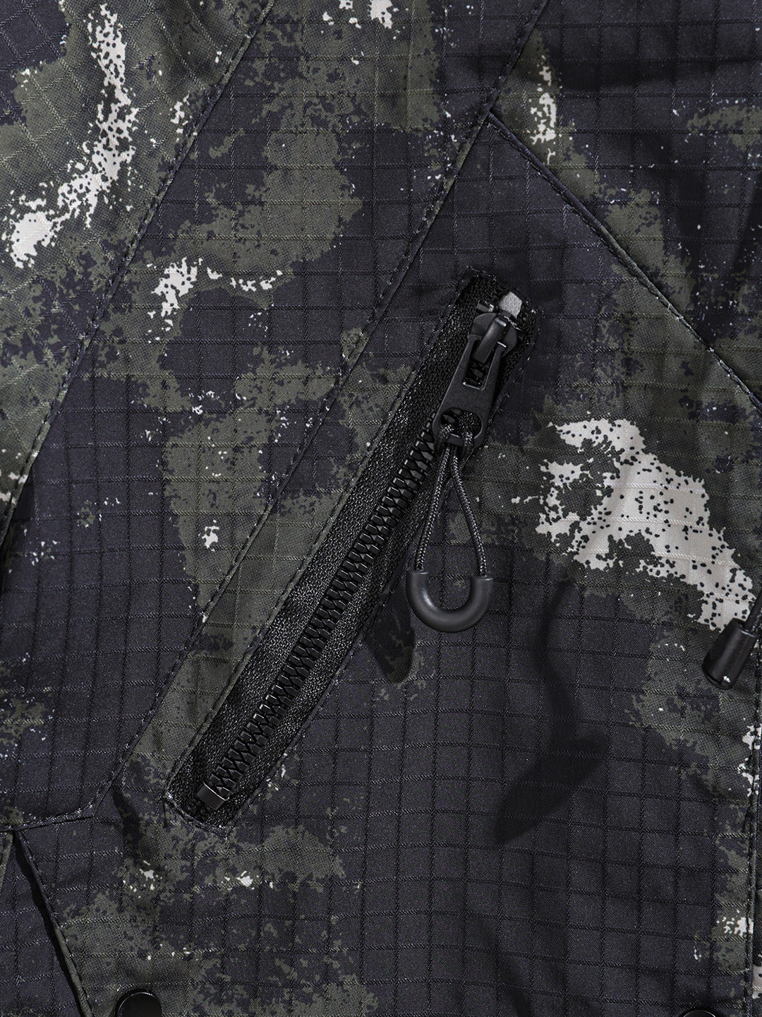 Men's Green Regular Fit Printed Casual Winter Jacket