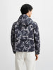 Men's Black Regular Fit Printed Casual Jacket