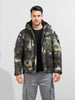 Men's Black Regular Fit Printed Casual Jacket