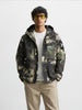Men's Green Regular Fit Printed Casual Winter Jacket