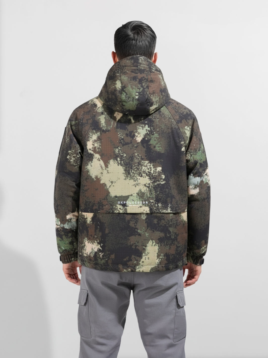 Men's Black Regular Fit Printed Casual Jacket