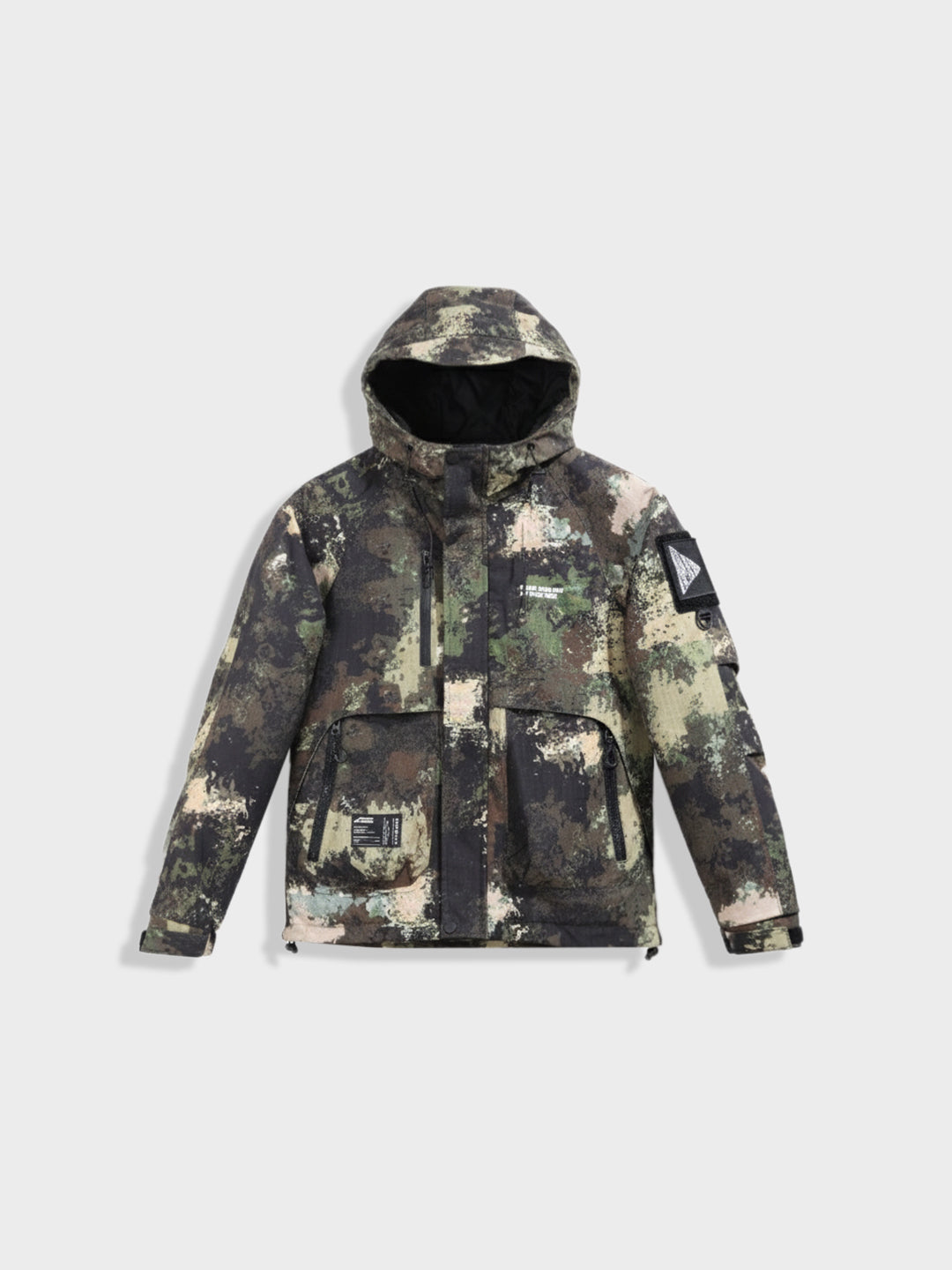 Men's Black Regular Fit Printed Casual Jacket
