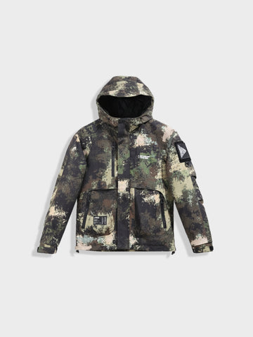 Men's Black Regular Fit Printed Casual Jacket