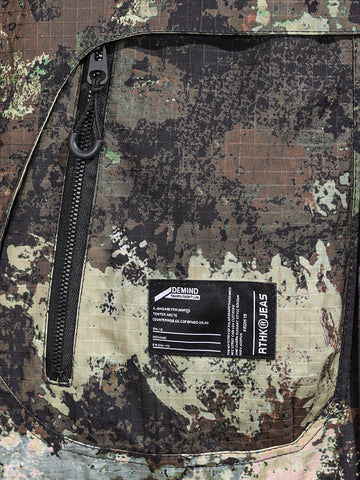 Men's Green Regular Fit Printed Casual Winter Jacket