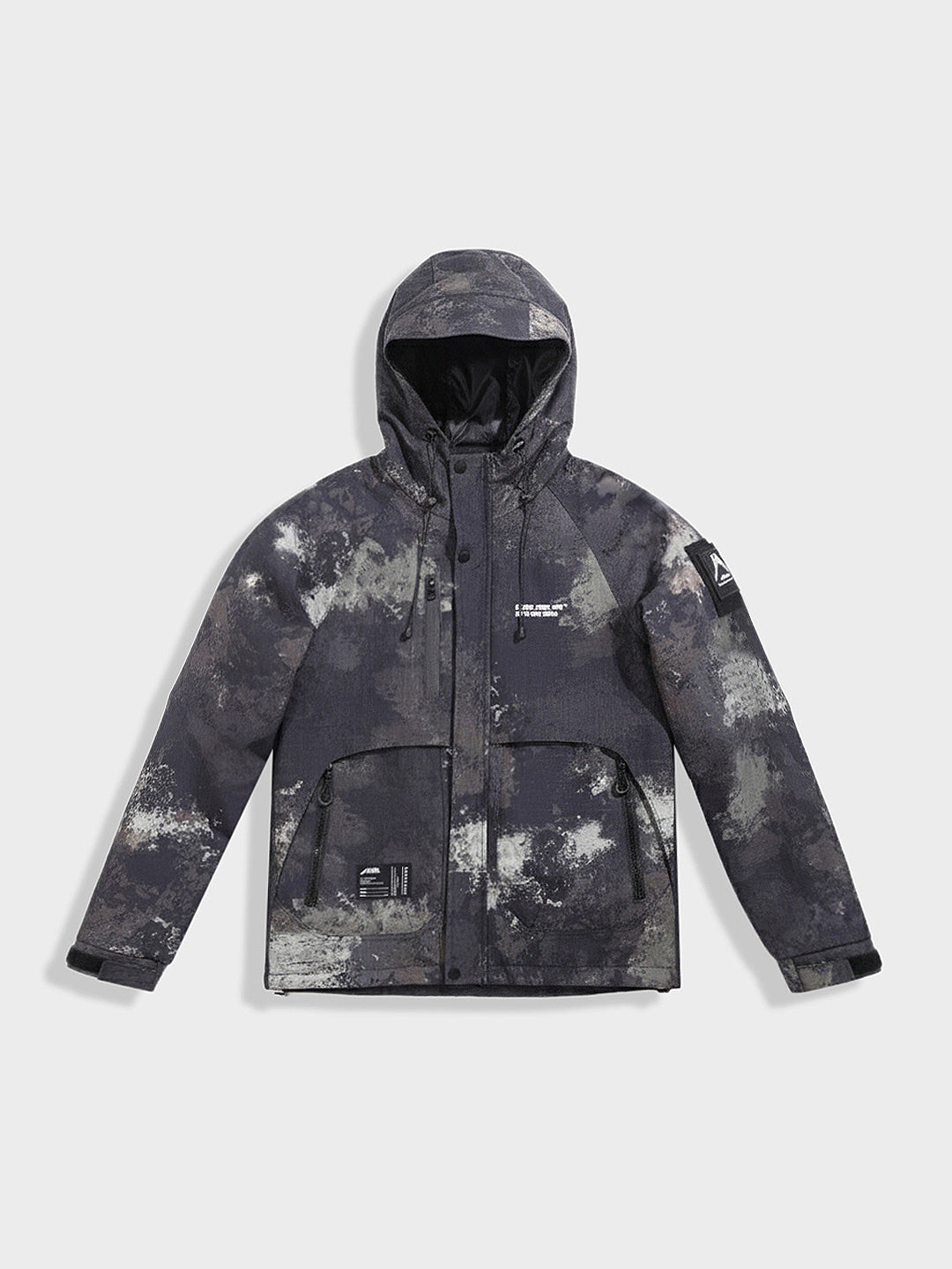 Men's Black Regular Fit Printed Casual Jacket