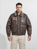 Men's Brown Regular Fit Embroided Casual Jacket