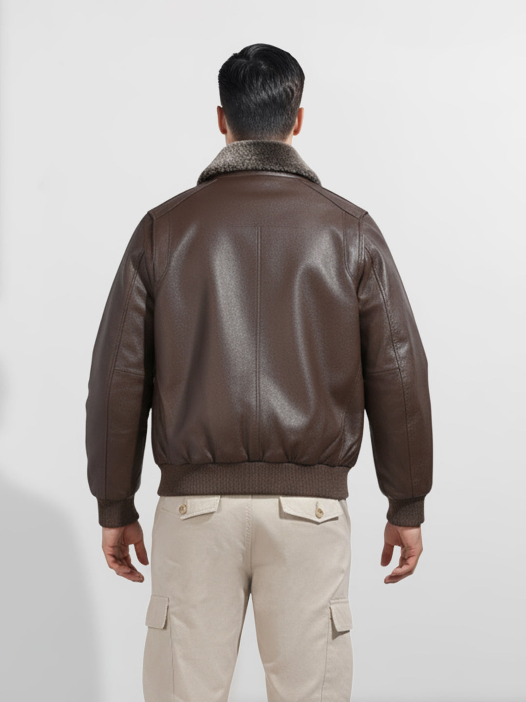 Men's Brown Regular Fit Embroided Casual Jacket