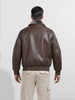 Men's Brown Regular Fit Embroided Casual Jacket