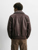 Men's Brown Regular Fit Embroided Casual Bomber Jacket