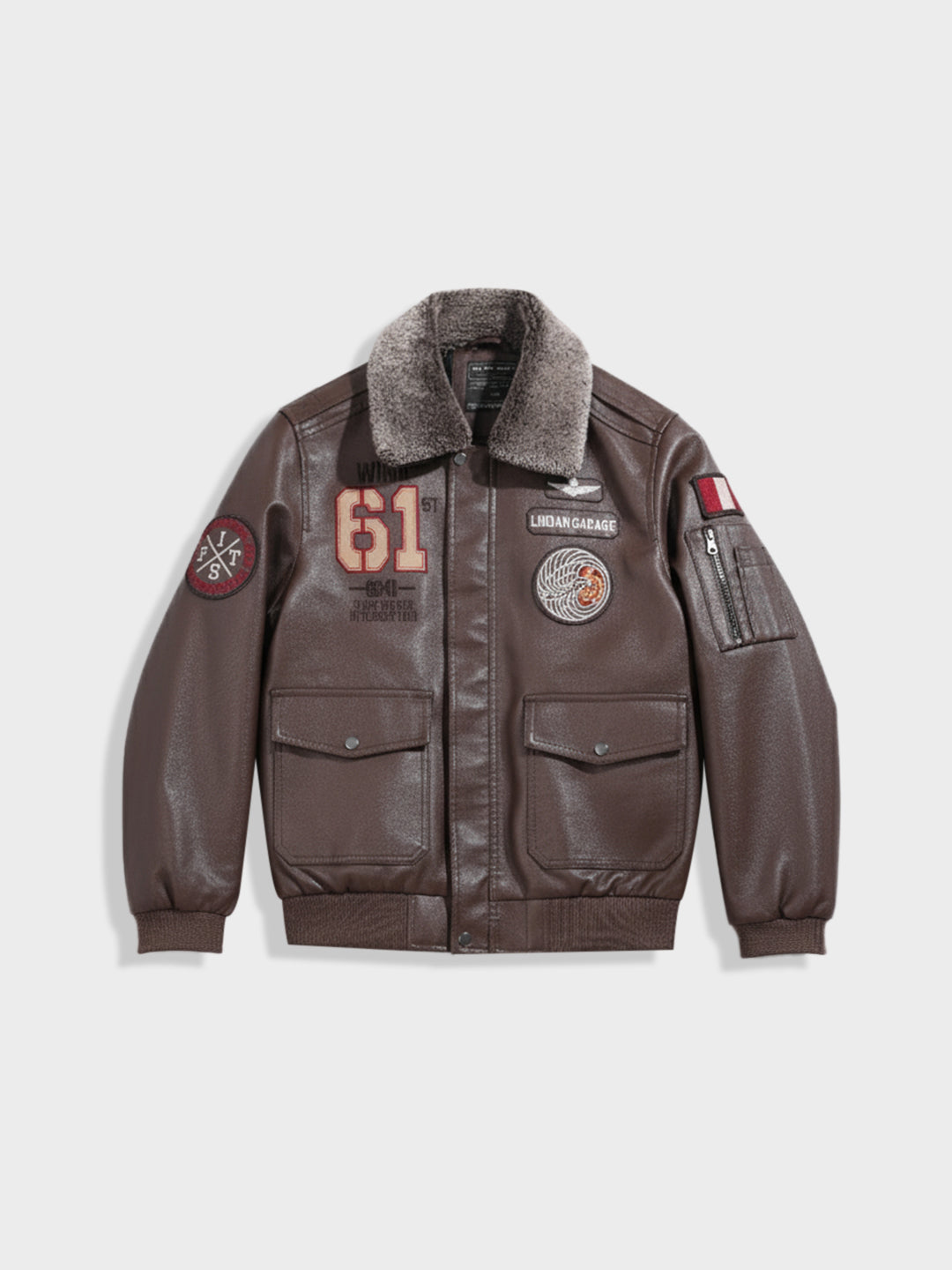 Men's Brown Regular Fit Embroided Casual Jacket