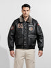 Men's Black Regular Fit Embroided Casual Jacket