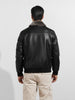 Men's Black Regular Fit Embroided Casual Jacket