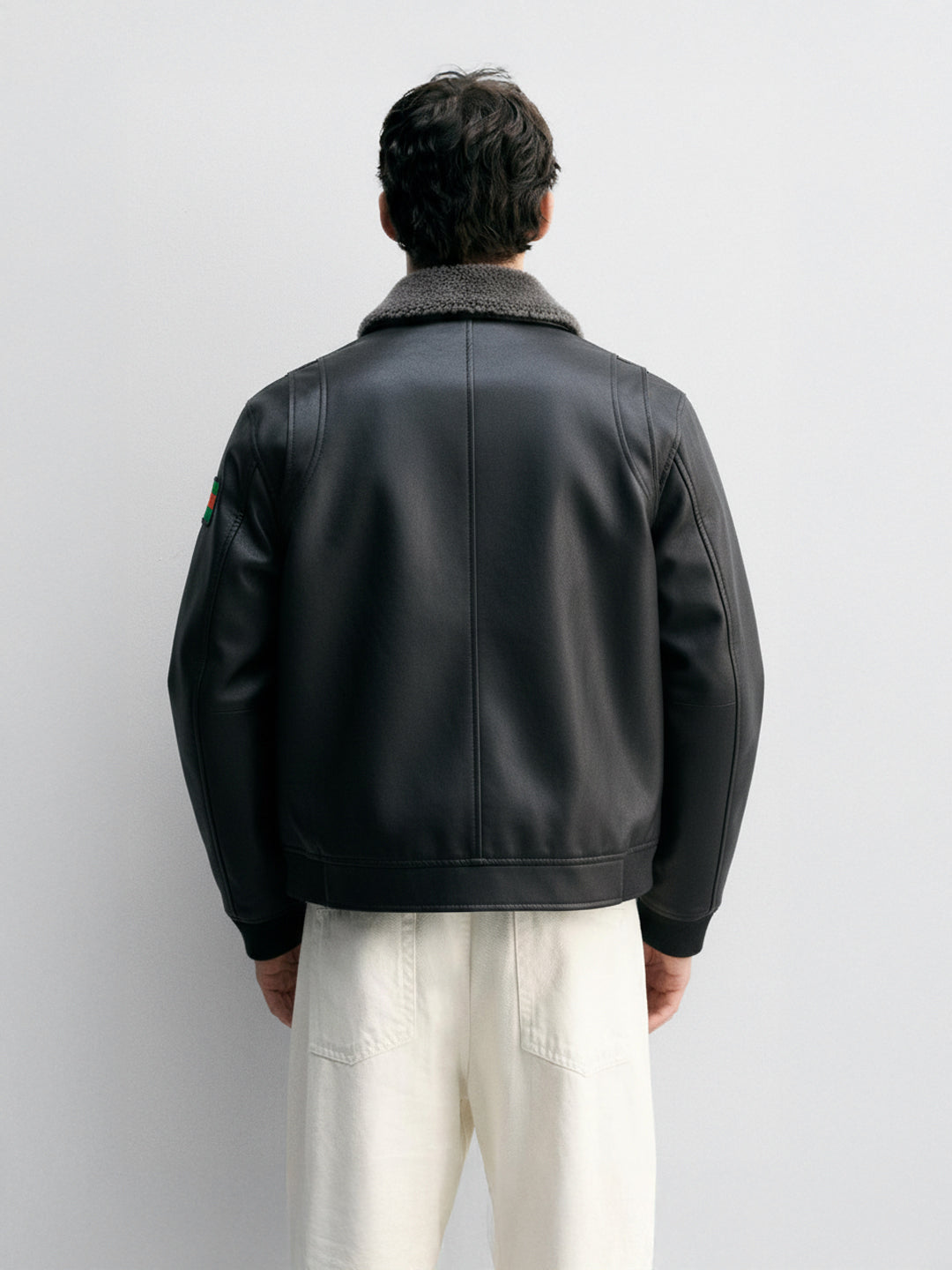 Men's Black Regular Fit Embroided Casual Jacket