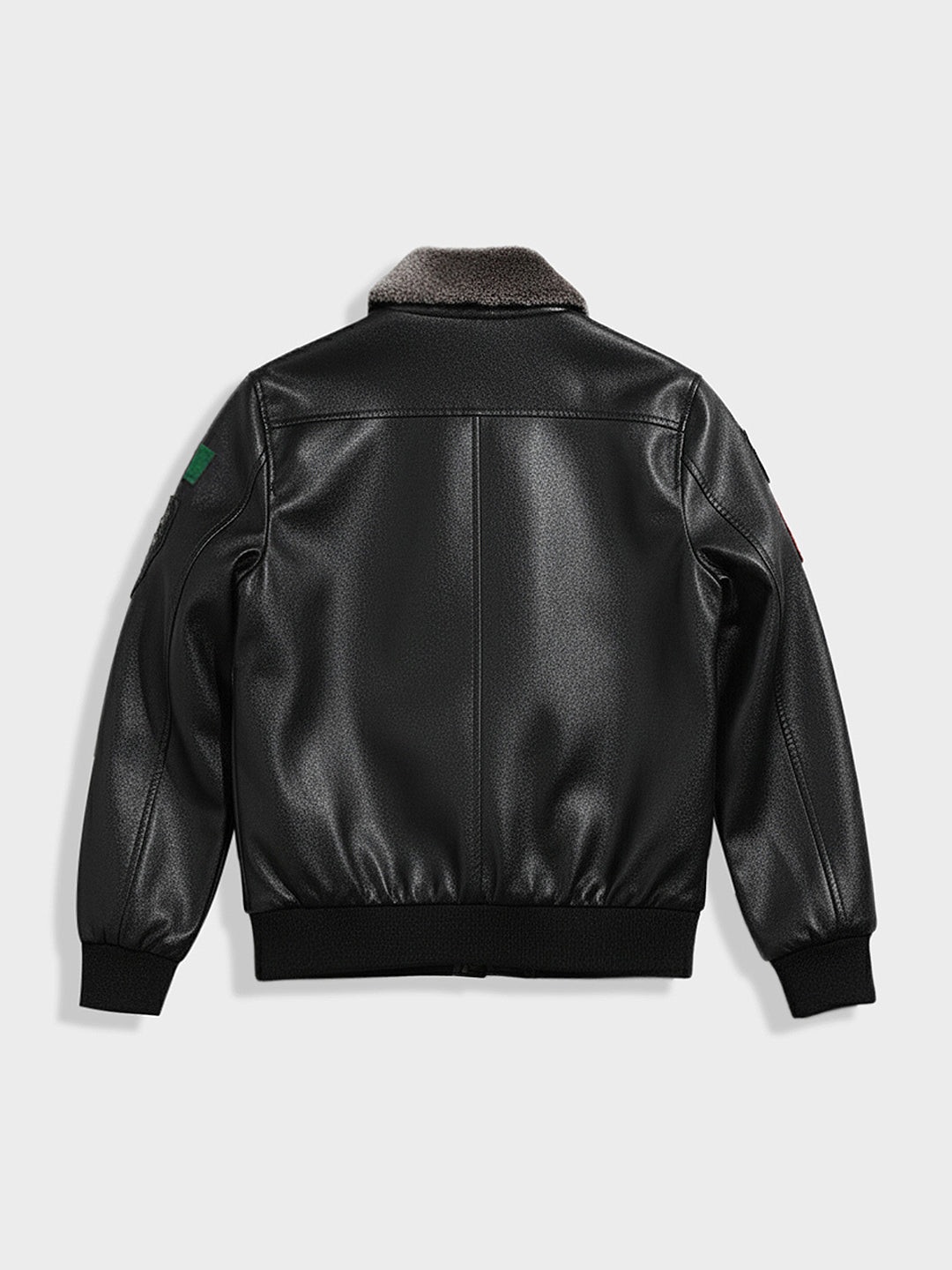 Men's Black Regular Fit Embroided Casual Bomber Jacket