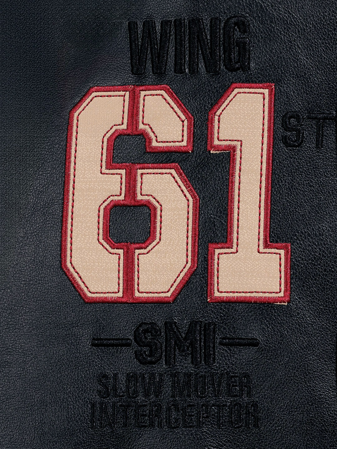 Men's Black Regular Fit Embroided Casual Bomber Jacket