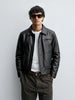 Men's Black Relaxed Fit Solid Casual Bomber Jacket