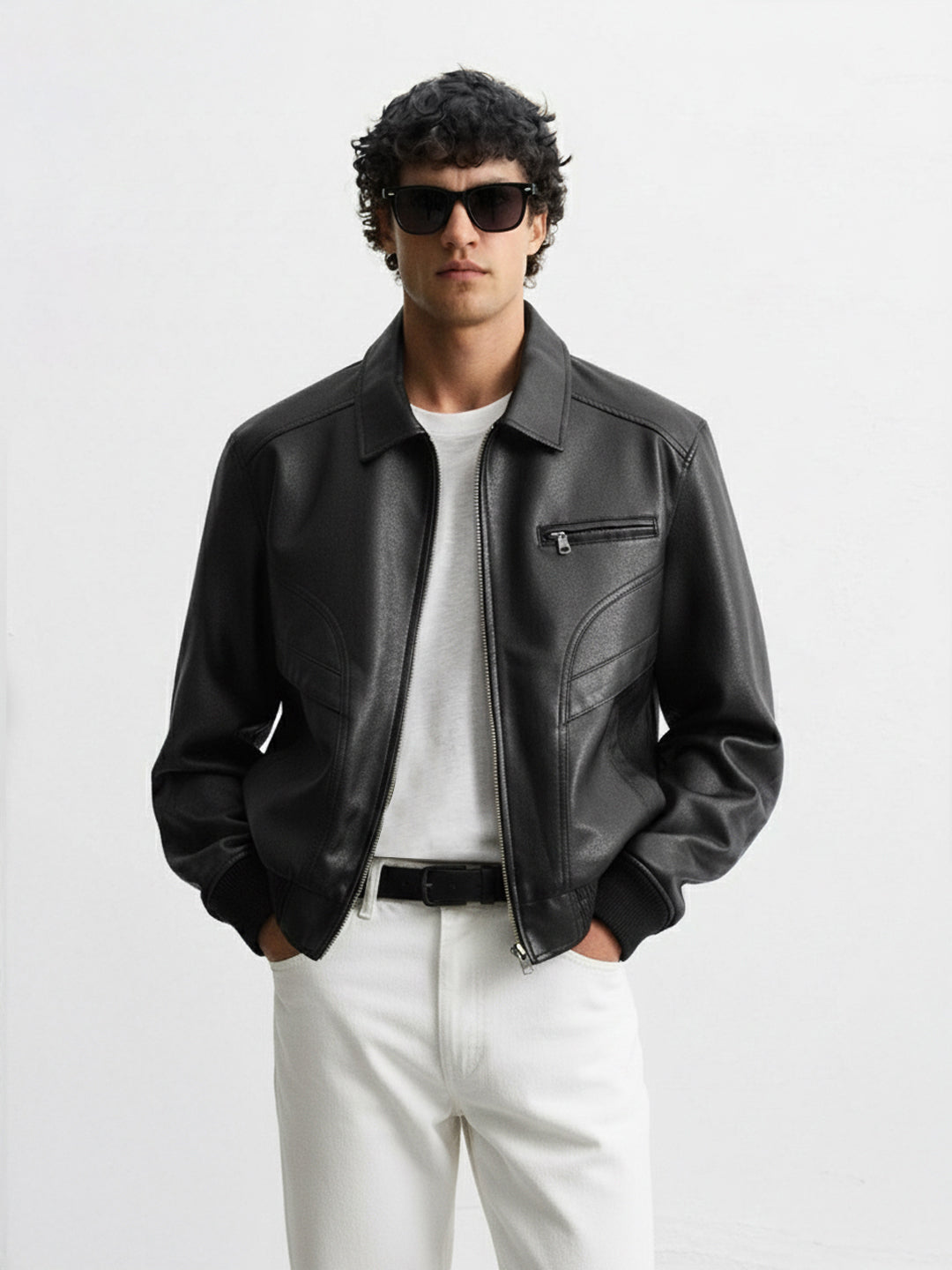Men's Black Relaxed Fit  Casual Jacket