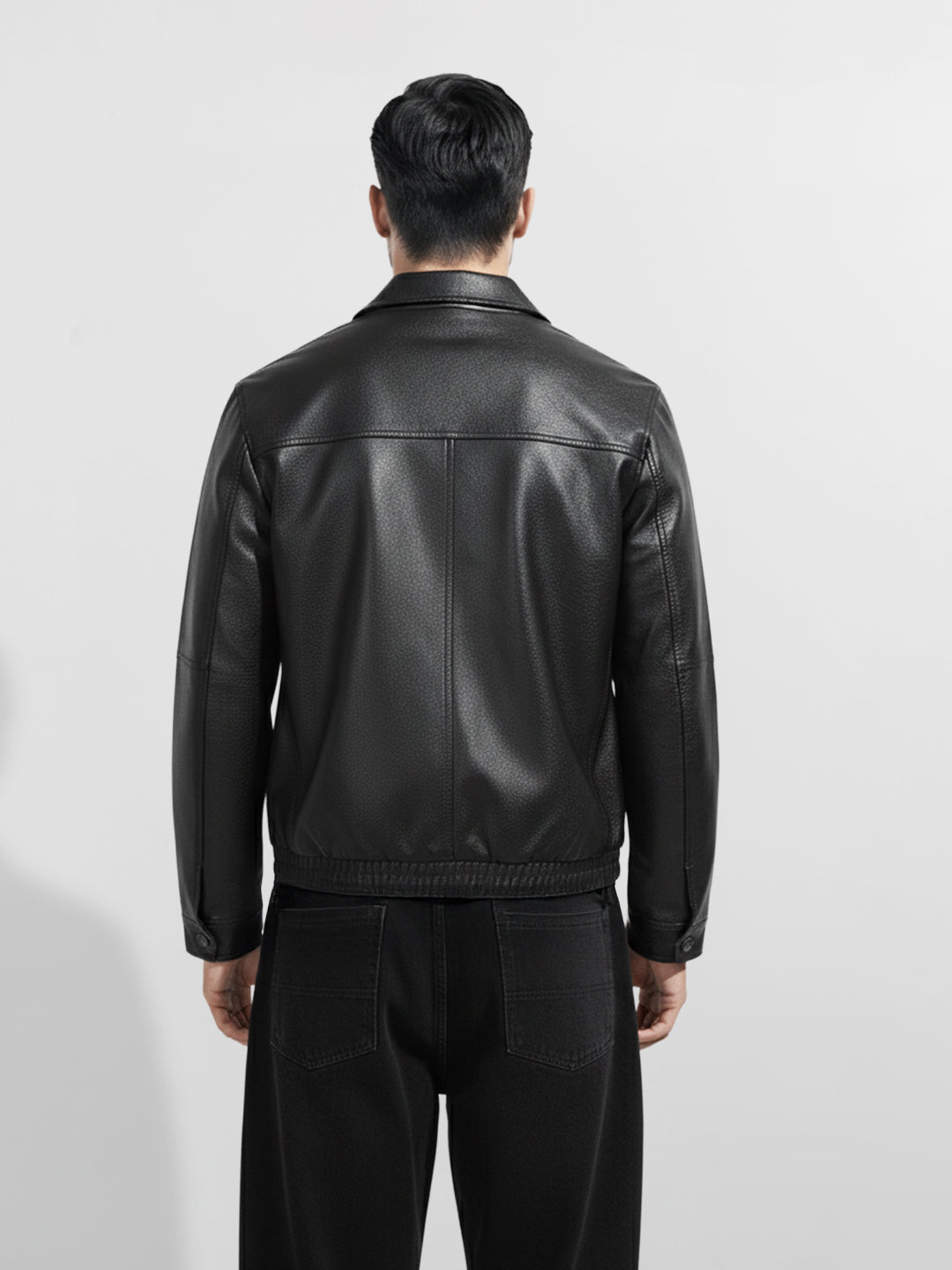 Men's Black Relaxed Fit  Casual Jacket