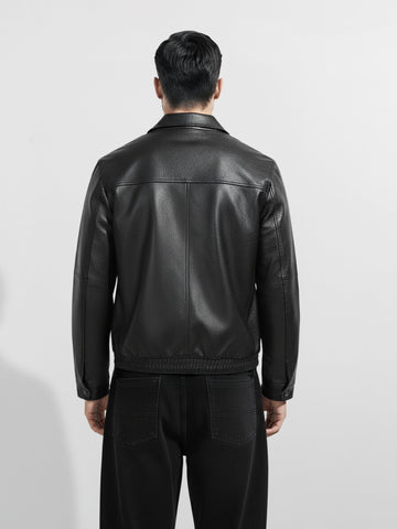 Men's Black Relaxed Fit  Casual Jacket
