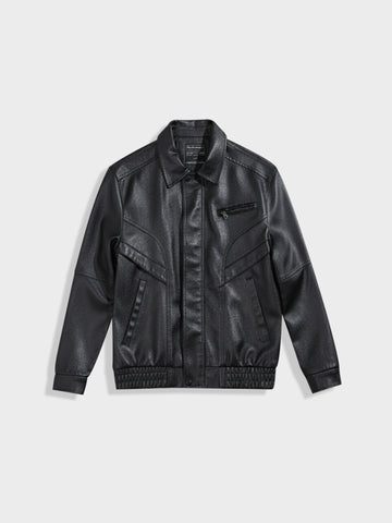 Men's Black Relaxed Fit  Casual Jacket