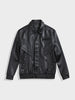 Men's Black Relaxed Fit Solid Casual Bomber Jacket