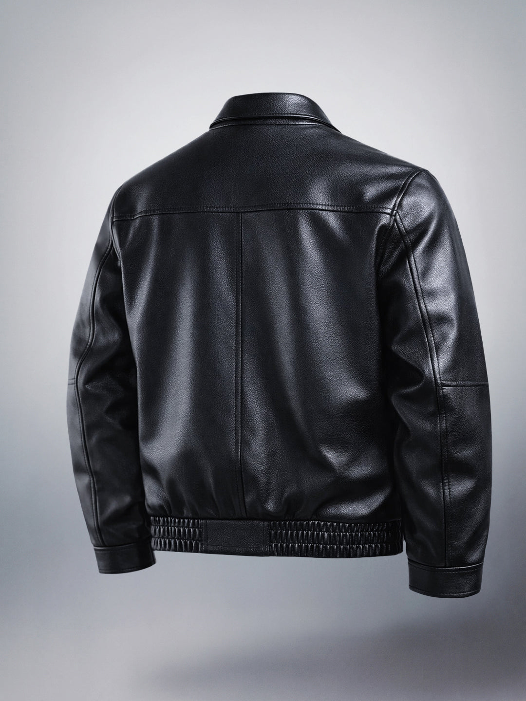 Men's Black Relaxed Fit Solid Casual Bomber Jacket