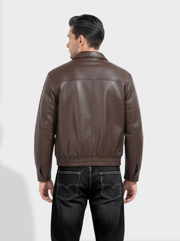 Men's Brown Relaxed Fit  Casual Jacket