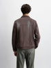 Men's Brown Relaxed Fit Solid Casual Bomber Jacket
