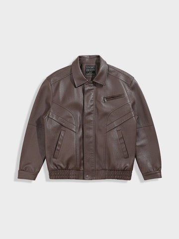 Men's Brown Relaxed Fit  Casual Jacket