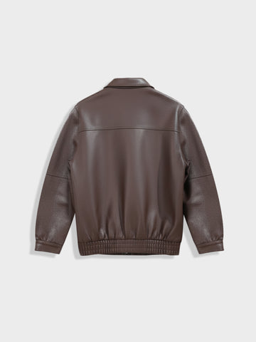 Men's Brown Relaxed Fit  Casual Jacket