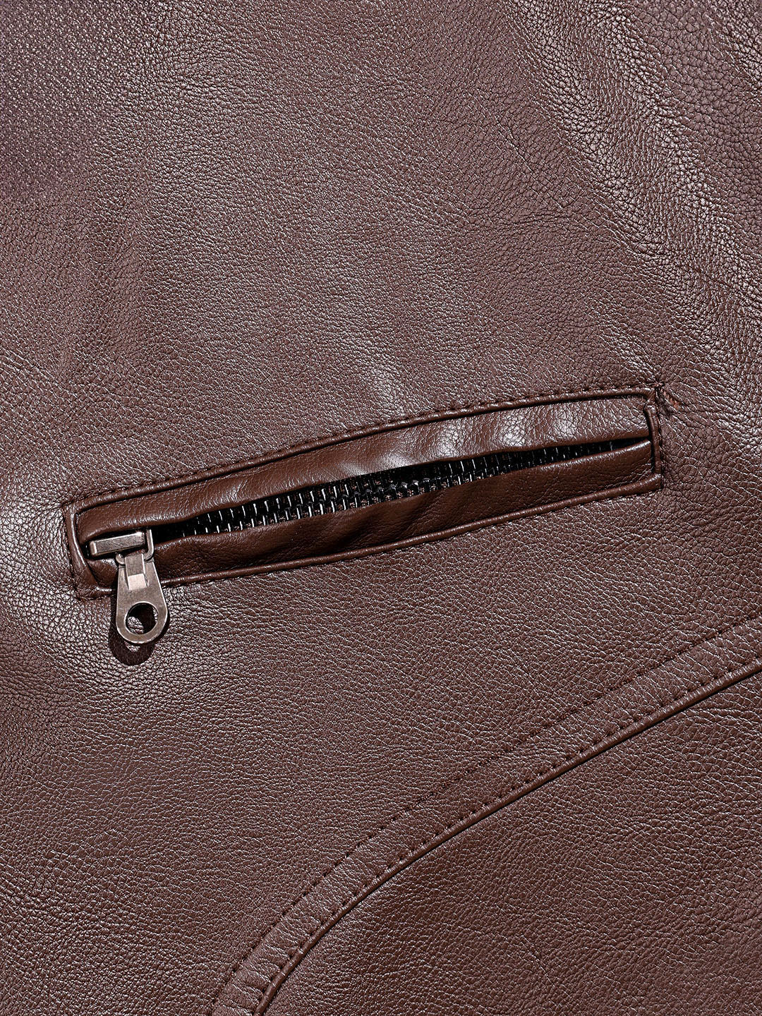 Men's Brown Relaxed Fit Solid Casual Bomber Jacket