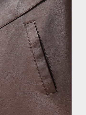 Men's Brown Relaxed Fit Solid Casual Bomber Jacket