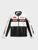 Men's White Slim Fit Embroided Casual Biker Jacket