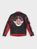 Men's Red Slim Fit Embroided Casual Biker Jacket