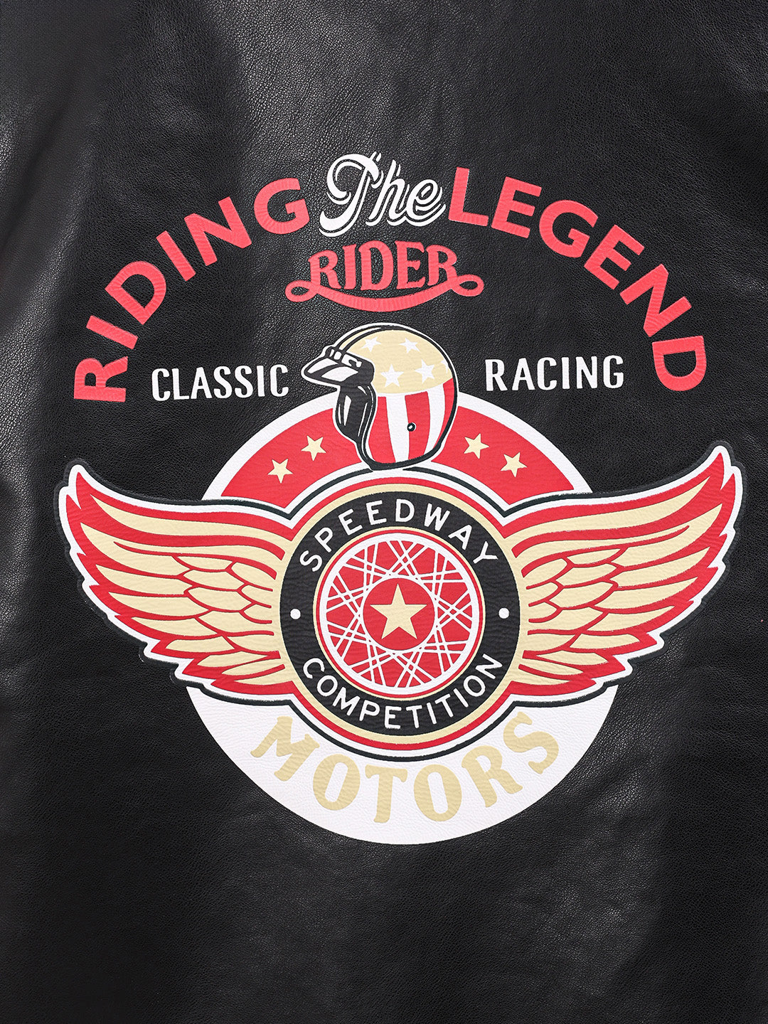 Men's Red Slim Fit Embroided Casual Biker Jacket