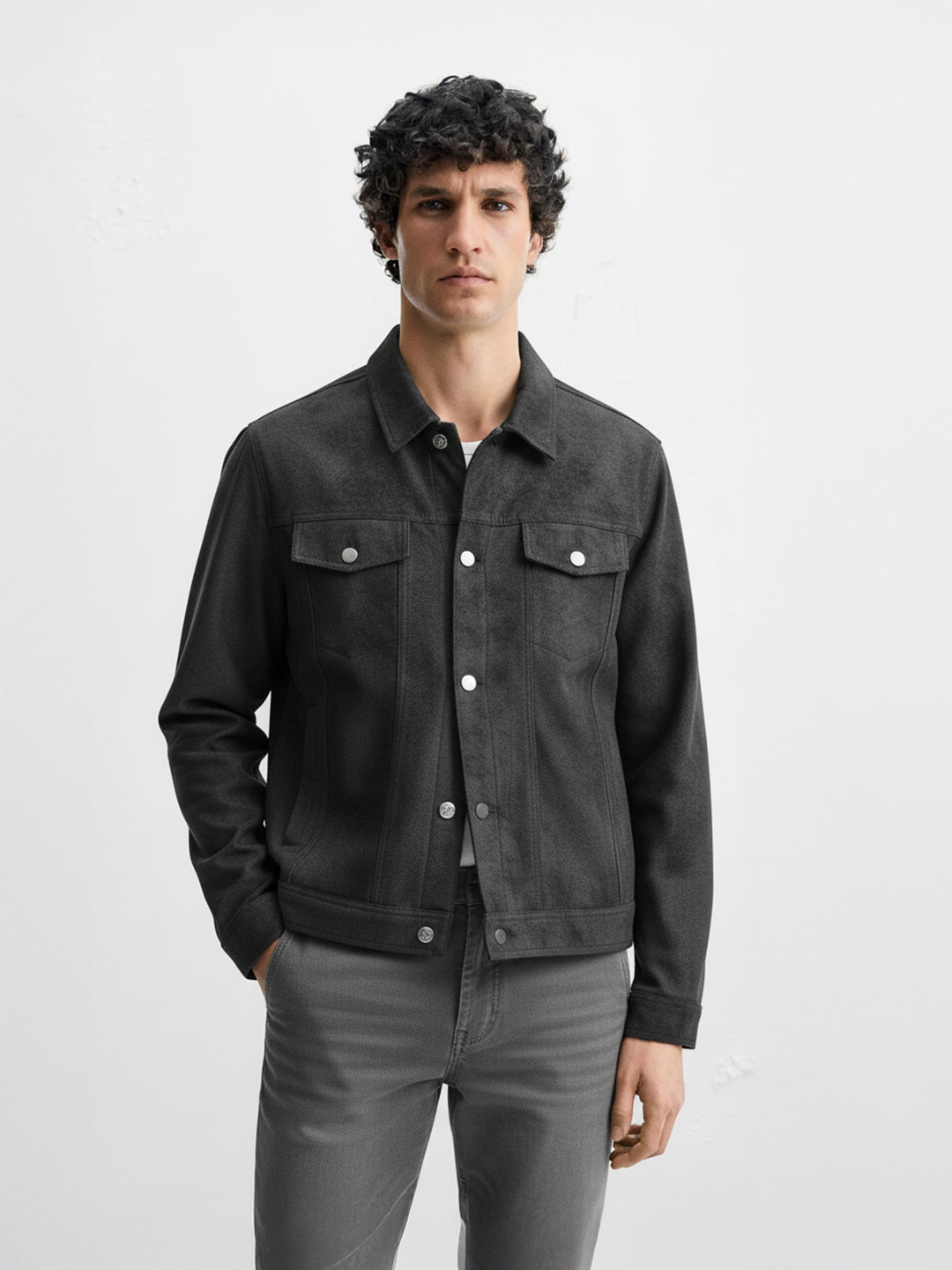Men's Black Slim Fit  Casual Jacket