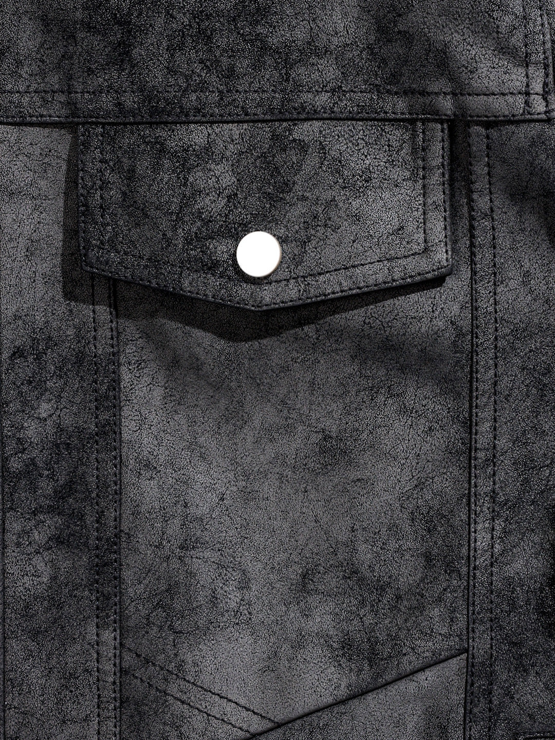 Men's Black Slim Fit Solid Casual Trucker Jacket