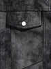 Men's Black Slim Fit Solid Casual Trucker Jacket
