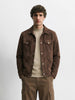 Men's Brown Slim Fit Solid Casual Trucker Jacket