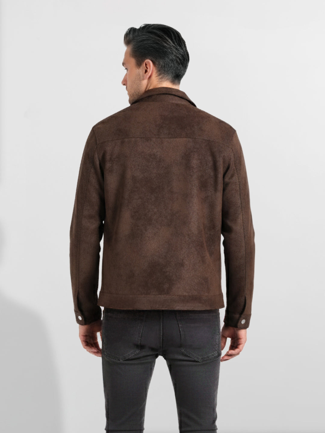 Men's Brown Slim Fit  Casual Jacket