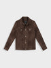 Men's Brown Slim Fit Solid Casual Trucker Jacket