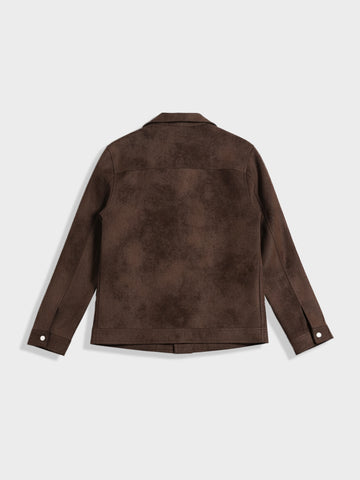 Men's Brown Slim Fit  Casual Jacket