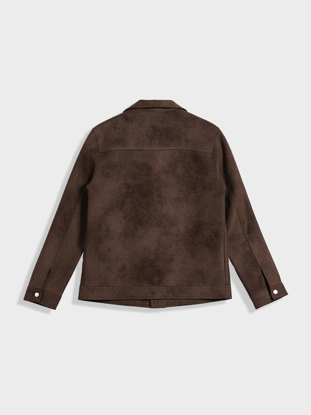 Men's Brown Slim Fit Solid Casual Trucker Jacket